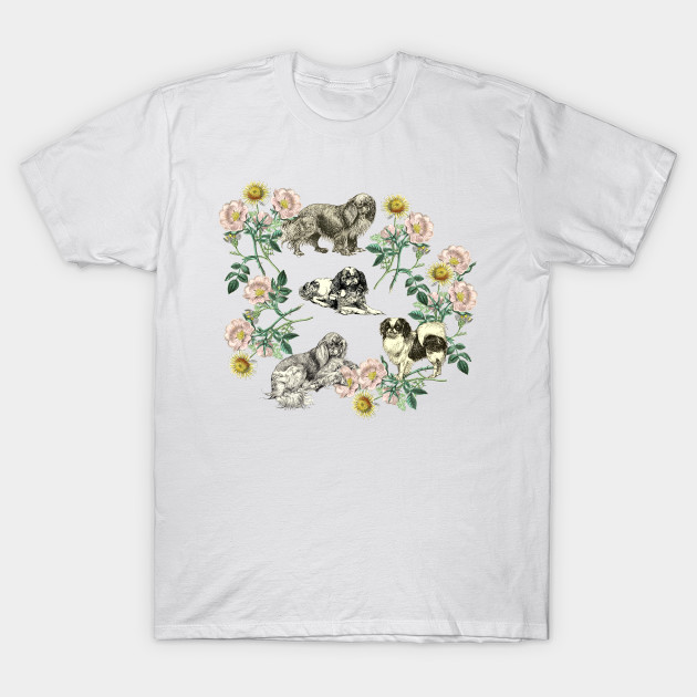 Spaniel Dogs wit Dog Rose Wreath by Biophilia